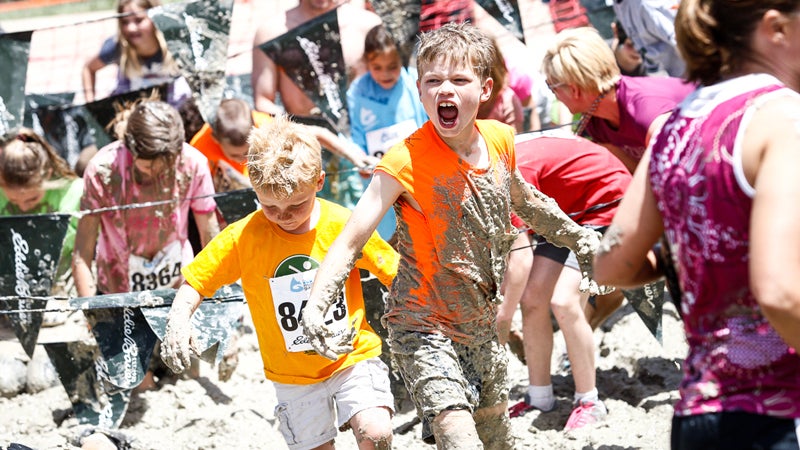 Psyching out the competition at the Mud Run in the 2013 GoPro Mountain Games, in Vail, Colorado.