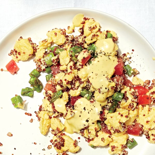 Dig in—this is a plate full of complex carbs, lean protein, and healthy fats.