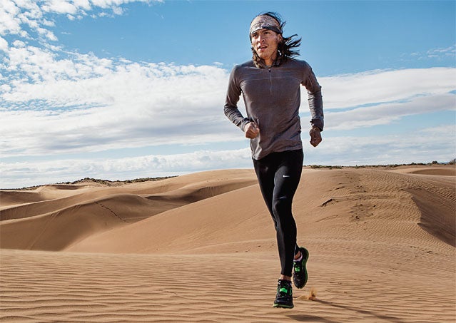 Training for an ultramarathon on the sand dunes near Arizona's Canyon de Chelly.