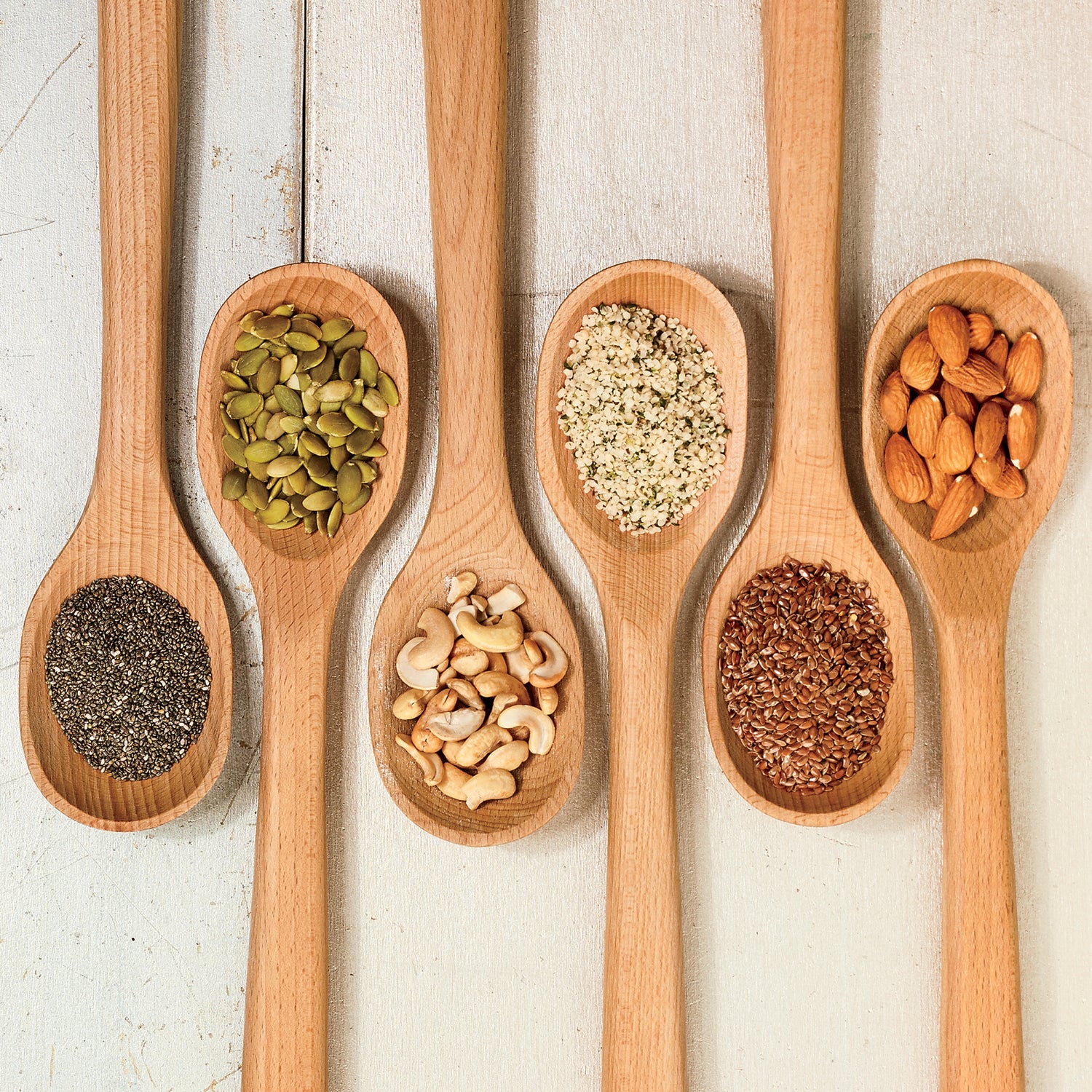 seeds chia pumpkin cashew hemp flax almonds smoothies health nutrition outside