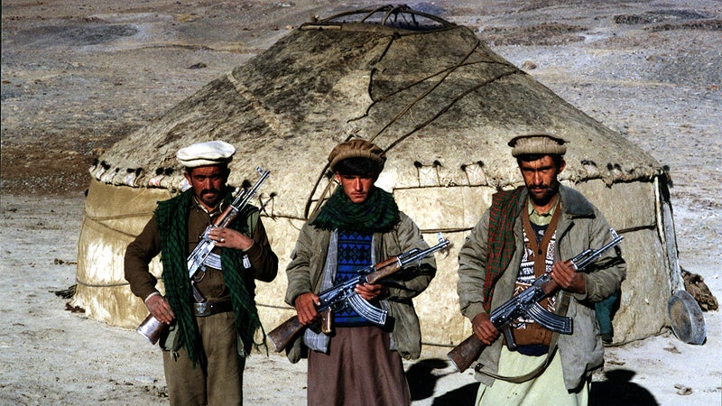 Islamic guerrillas allied with northeastern Afghanistan June 2000.