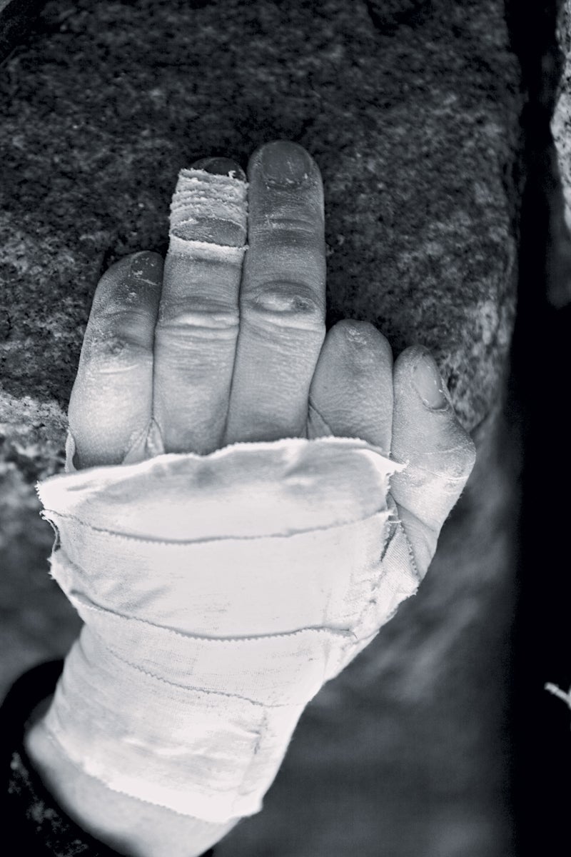 Tommy Caldwell and Justin Sjong attempt to free climb Magic Mushroom (A3 5.7) on El Capitan, Yosemite National Park.