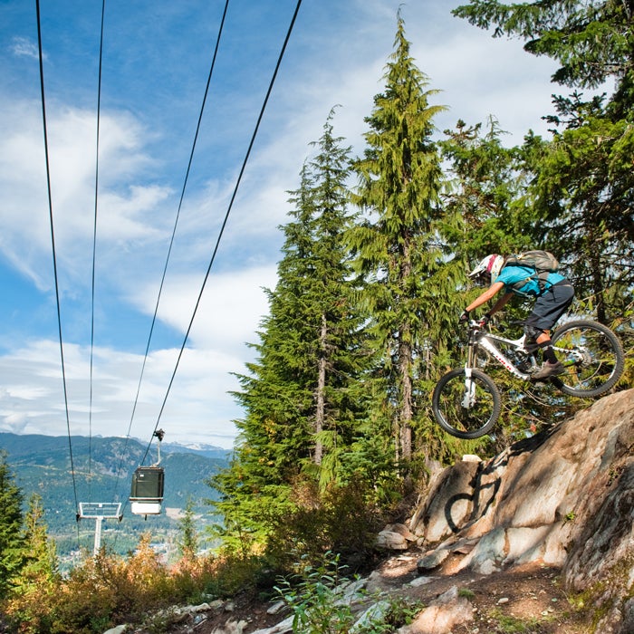 To roll a log, pump through a trail, or air off a ledge, weight and unweight your bike. Sometimes it’s one wheel at a time. Other times it happens simultaneously. In either case, compressing and releasing, plus creating and managing pressure, will make your riding more dynamic and fluid.