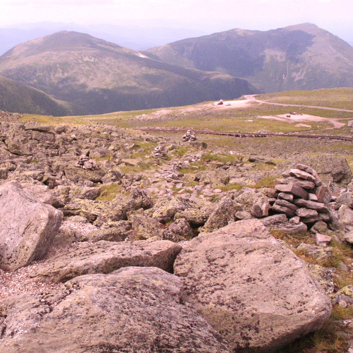 Naive hikers have started their treks here in shorts and T-shirts and suffered hypothermia halfway up when temperatures suddenly plummet. That’s the nature of Mount Washington, a relatively small peak that nonetheless boasts extreme weather. (The Mount Washington Observatory claims to be “Home of the World’s Worst Weather.”)
More than a hundred people have died on the mountain, either from being blown off ridges, suffering hypothermia, or being swept away by an avalanche. The average annual temperature is 27.1 degrees, and the summit temperature has never topped 72 degrees. Plus, the mountain holds the world wind-speed record at 231 mph, recorded on the summit in 1934. Expect the ascent to be rocky, steep, and rugged.
“There are no guarantees that hikers will escape the mountain unscathed, so if absolute safety is what you require, then avoid a visit,” says Mount Washington State Park’s website.