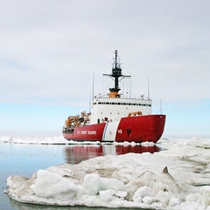 Coast Guard Cutter Polar Star ice breaking