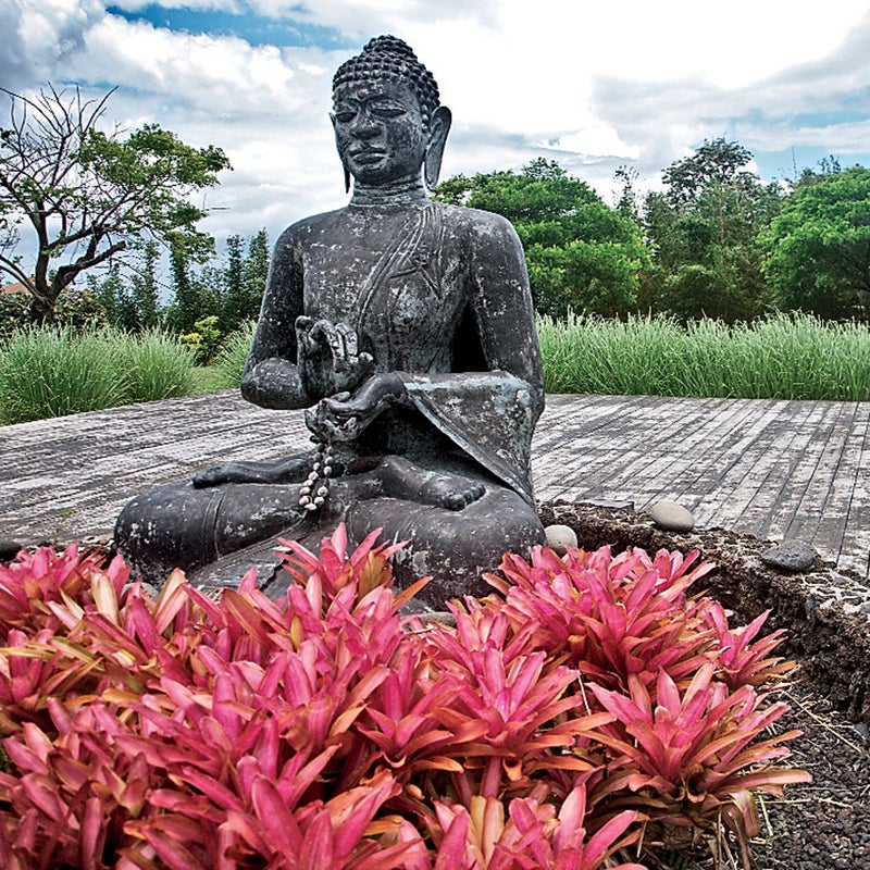 If this is what a yoga retreat is all about, we’re in. The Lumeria Maui, a century-old plantation house converted into a craftsman-style boutique facility, has 24 guest rooms on eight acres of gardens in the upland area of Maui’s lush North Shore.
Offering weeklong retreats—or, for those with less time, daily drop-in classes—the teachers primarily lead anusara-style yoga, a blend of strength building and flexibility suitable for all levels. You can take up to four hours of yoga a day in the studio or on the outdoor yoga lawn—perfect for soaking up some restorative midwinter rays. There are also a handful of gardens and rooms set aside for meditation.
Guests can get a little rowdier at the saltwater pool, with views of the ocean and the cloud-shrouded West Maui Mountains, or at the outdoor fire pits in the evening. Rooms all share the same simple decor and absence of televisions—you’re here to center yourself, after all—and the on-site restaurant embraces the farm-to-table approach that Maui’s upland is known for.
If you get tired of downward dog, Lumeria can arrange excursions to hike Haleakala National Park or take in the verdant waterfalls along the road to Hana. From $354.