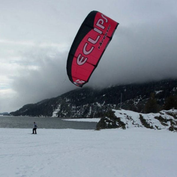 Kiteboarding in Switzerland.