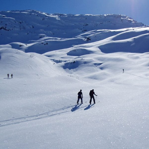 Cross-country skiers in western Norway.