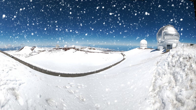 Snowfall on the Big Island's Mauna Kea.