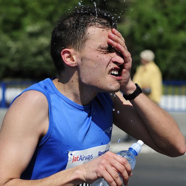 runner, water bottle