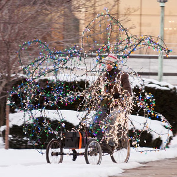 Another bizarre Jimmy Kuehnle creation: his Twinkling Tricycle of Enchantment.