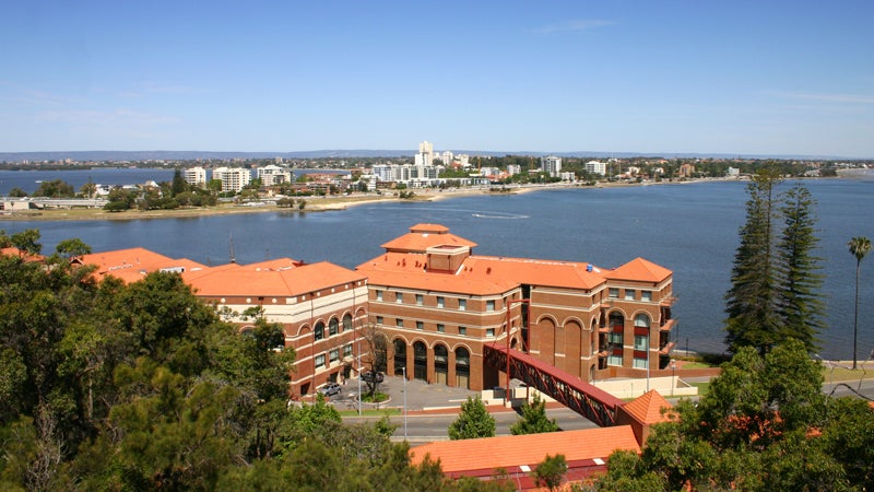 Looking south over King's Park in Perth, Australia.
