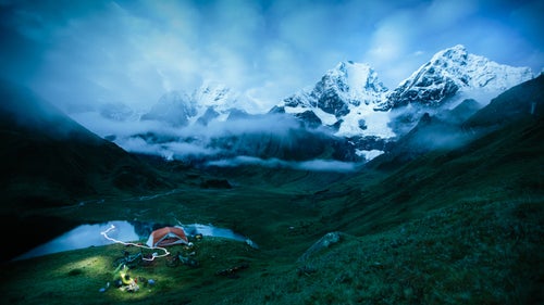 The Huayhuash mountain range in the Peruvian Andes has long been considered one of the most temperamental and beautiful places on earth. In early 2014, Thomas Woodson, Joey Schusler, and Sam Seward set out to tour the Huayhuash on mountain bikes. Let's just say they got their money's worth.
Schusler: We slept to the sounds of cracking glaciers and seracs falling, completely exhausted after our ride. The clouds parted overnight as the 6,000-meter peaks prepared to reveal themselves.
Video: Huayhuash: Peruvian MTB Adventure