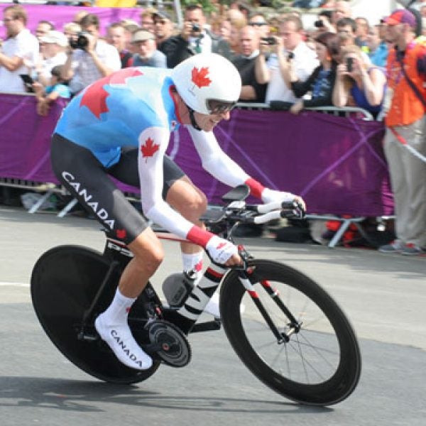 Ryder Hesjedal in the 2012 Olympic time trial.