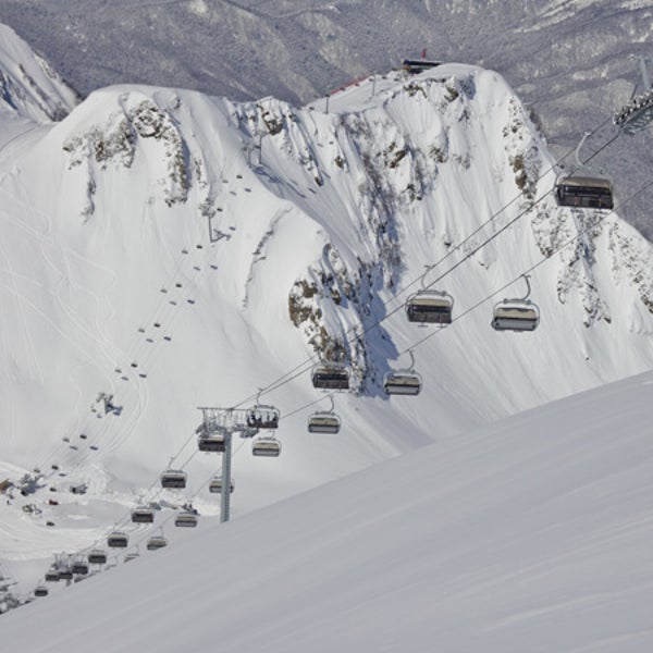 Chairlift in a ski resort ( Sochi, Russia )