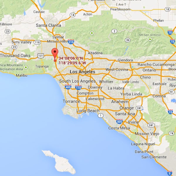 The quake's epicenter was just northwest of Los Angeles.