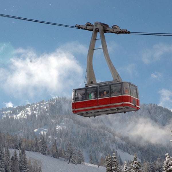 Ski Tram on beautiful winter day