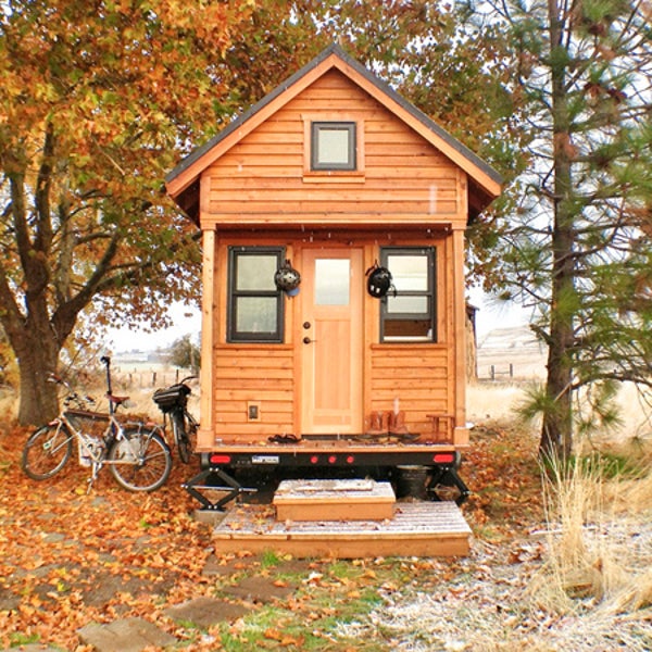 There's room for two in this tiny house—if you're feeling cozy.