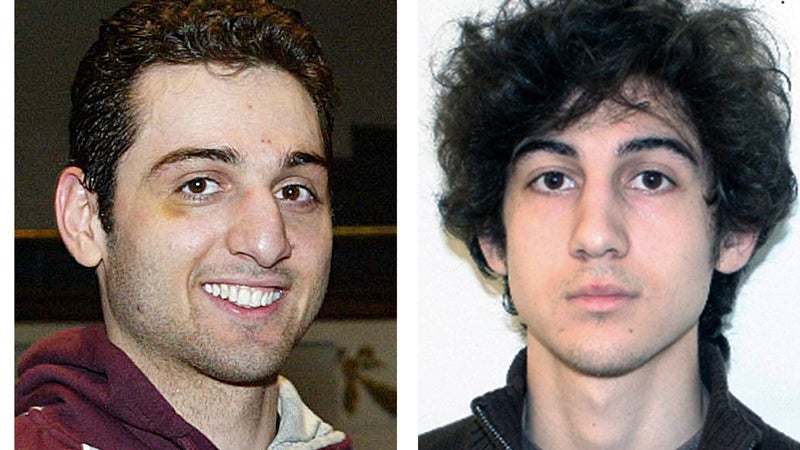 Boston Marathon bombing suspects Tamerlan and Dzhokhar Tsarnaev. Dzhokhar is currently in federal prison on charges of using a weapon of mass destruction.