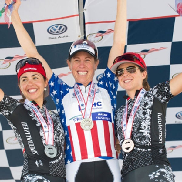 Third time's a charm--Alison Powers becomes the USA's first hat trick titleholder.