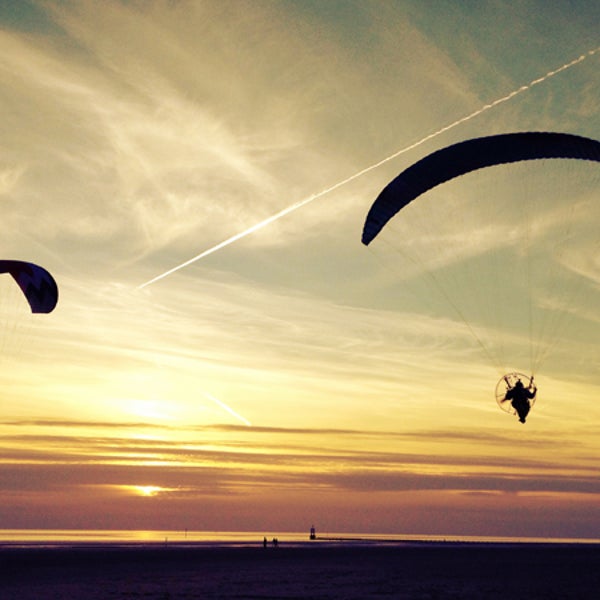 What better way to end your day than with a nice sunset and an 88-pound motor strapped to your back?