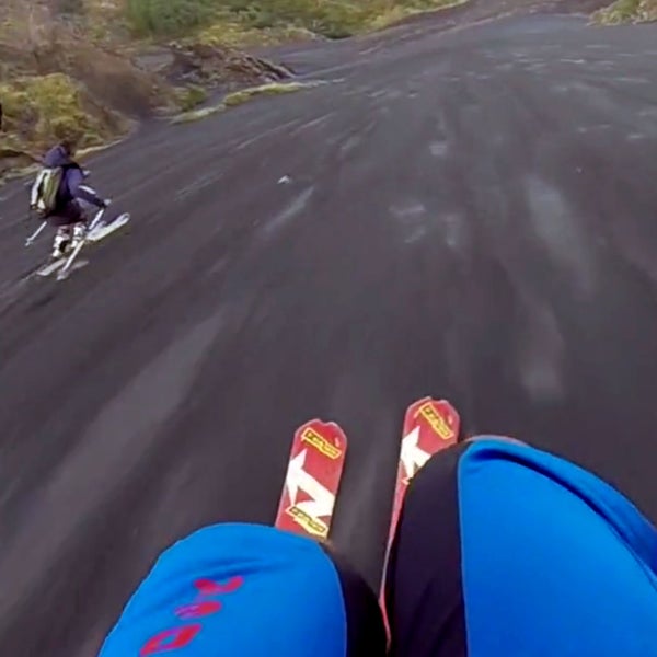 Turns out, volcanic ash works for skis in a pinch.