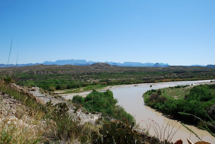 Terlingua creek coming into the Rio Grande, a popular canoeing spot for tourists who come to Big Bend National Park. They often stop through Terlingua while they're in the area.