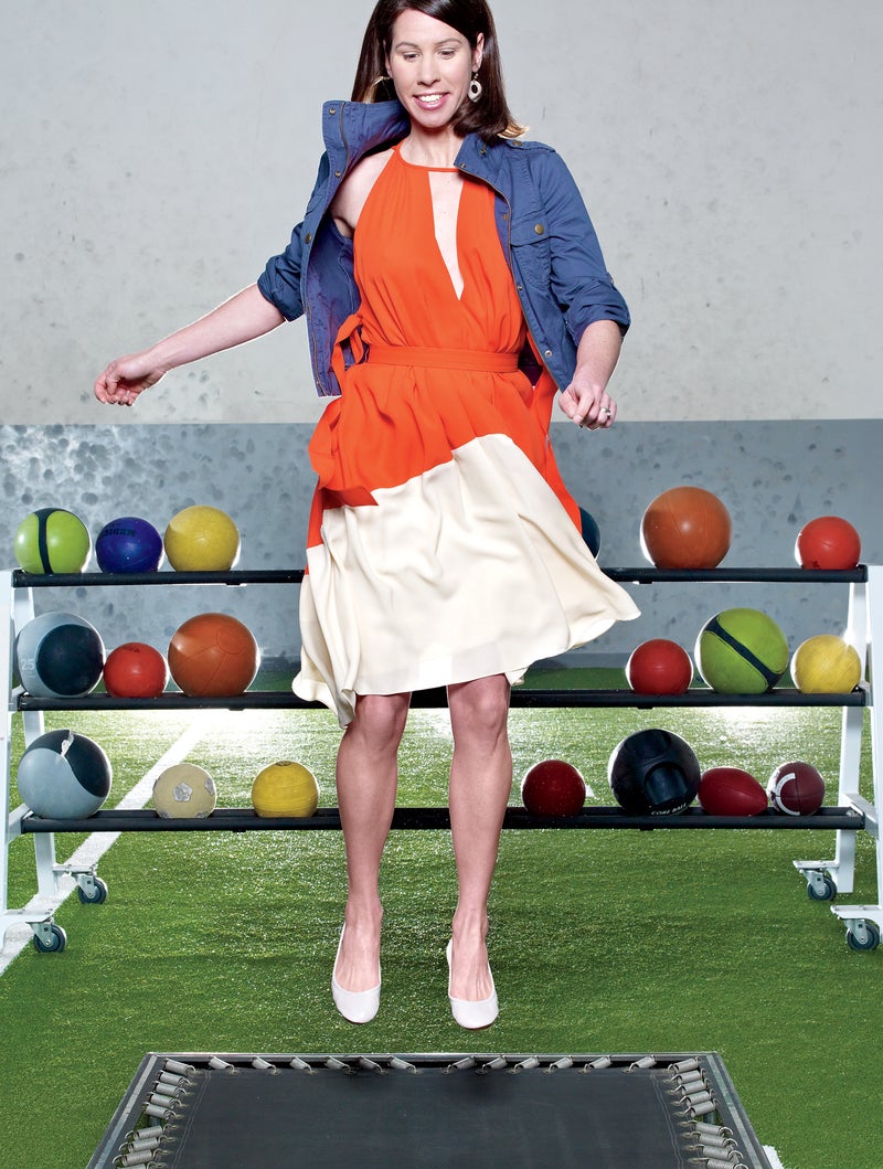 On Sari: Colorblocked CDC dress by Marc by Marc Jacobs; cotton bomber jacket by Rubbish; City Flat shoes by Gap; Sari’s own earrings. Click to enlarge.