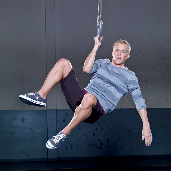 Triathlete Kevin Taddonio hangs tight.